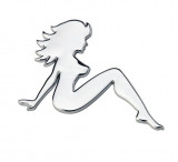 Ornament auto, Logo 3D Pin Up Girl 60X85Mm Chrome AutoDrive ProParts, Sumex