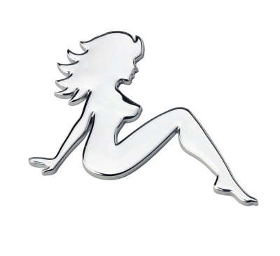 Ornament auto, Logo 3D Pin Up Girl 60X85Mm Chrome foto