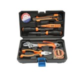 Trusa de scule 8 piese, cu tester 12-250V AC/DC, banda izolatoare si cutie compartimentata, pentru reparatii electrice, montaje casnice si bricolaj