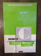 Andrei Grigor - Fanus Neagu monografie. dedicatie foto