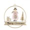 Decor Crăciun, Merry CH10C, Ornamente Lemn, Culoare Roz, Formă Cerc, Design &Icirc;nger