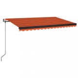 Cumpara ieftin Copertina automata, senzor vant &amp; LED, oranj/maro, 450x350 cm