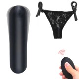 Set Top Secret Bikini cu Vibratii Remote Control 10 Moduri Vibratii USB Negru, STD