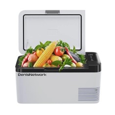 Frigider auto 18l, pentru dube, spații foarte mici cu funcție de răcire/congelare, 12/24V, 220V, panou solar, cu compresor cu freon -20&deg;C