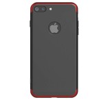 Husa iPhone 8 Plus GloMax 360 Negru-Rosu, Rezistenta Socuri, Praf, Zgarieturi, Carcasa Protectie