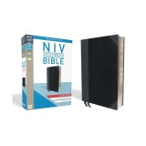 NIV, Thinline Bible, Large Print, Imitation Leather, Black/Gray, Red Letter Edition