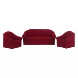 Cumpara ieftin Huse Elastice si Creponate fara Volane, Canapea 3 Persoane + 2 Fotolii, Bordo - HF07