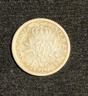 Moneda 50 bani 1910 argint foto