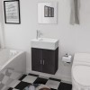 VidaXL Set mobilier baie format din 3 piese cu chiuvetă inclusă, Negru 272227
