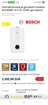 Vand Centrală termică Bosch 15 kw foto