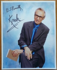 Autograf al mentalistului american si realizatorului TV The Amazing Kreskin pe fotografie mare