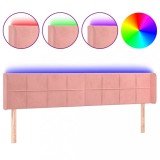 Cumpara ieftin Tablie de pat cu LED, roz, 183x16x78/88 cm, catifea