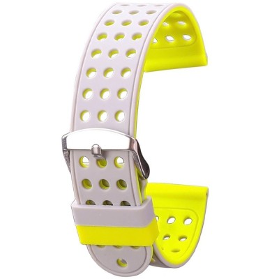 Curea silicon doua fete compatibila Huawei Watch GT 2 46mm, telescoape normale, Gri/Galben foto