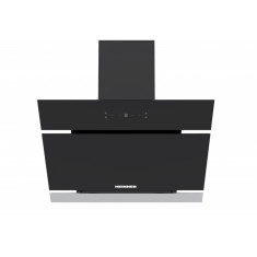 Hota decorativa HDCH-MD620RGBK, 60 cm, design Inclinata, 650 m3/h putere maxima, 4 trepte de viteza, 1 motor, control touch, Sticla neagra