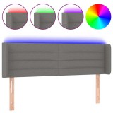 Cumpara ieftin Tablie de pat cu LED, gri inchis, 147x16x78/88 cm, textil