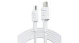 Cablu Green Cell Alb USB-C Tip C PowerStream 2m cu &icirc;ncărcare rapidă Power Delivery 60W, Ultra Charge, Quick Charge 3.0