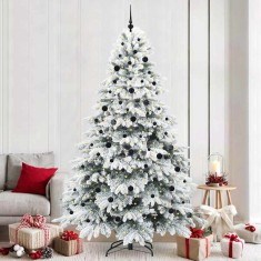 vidaXL Brad de Crăciun artificial cu 300 LED Verde 240 cm PE și PVC 3397641