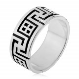 Inel argint 925 - spirală pe margini și detalii decorative - Marime inel: 59