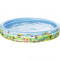 Piscina Gonflabila Happy People cu 3 Inele si Imprimeu Flowers and Friends, 150 x 25 cm