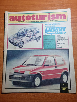 autoturism ianuarie 1992-art. fiat cinquecento,senna,renault x-06,dacia 1300 foto