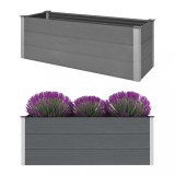 Strat inaltat gradina vidaXL gri 150x50x54cm WPC, jardiniera lemn compozit rezistenta intemperii