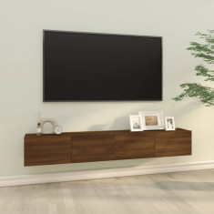 vidaXL Comode TV, 2 buc., stejar maro, 100x30x30 cm, lemn prelucrat foto