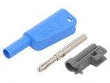 Conector Banană 4mm Albastru 1kV 19A Izolat