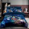 Lenjerie pat single 3D, bumbac finet,3 piese, cearceaf pat clasic 160cm x 230cm, cearceaf pilota 150cm x 220cm, 1 fata perna 50 x 70-F1P50