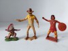 Lot 3 figurine indieni si cowboy, plastic, vechi, vintage, colectie