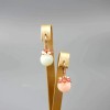 Cercei Argint 925 Placat Aur Roz, Acvamarin Multicolor, Perle Cultura, Dynamic, 3cm, Cutie Cadou, Made in Italy