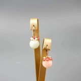 Cumpara ieftin Cercei Argint 925 Placat Aur Roz, Acvamarin Multicolor, Perle Cultura, Dynamic, 3cm, Cutie Cadou, Made in Italy