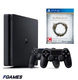 Consola Sony Playstation 4 Slim Ps4 1tb + Doua Controllere + The Elder Scrolls Online PlayStation 4, Second-Hand