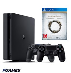 Consola Sony Playstation 4 Slim Ps4 1tb + Doua Controllere + The Elder Scrolls Online PlayStation 4, Second-Hand