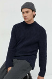 Abercrombie &amp; Fitch pulover barbati, culoarea albastru marin, cu turtleneck