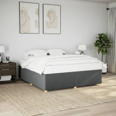vidaXL Cadru de pat fără saltea, gri &icirc;nchis, 180x200 cm, textil