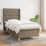 VidaXL Pat box spring cu saltea, gri taupe, 80x200 cm, textil 3132189