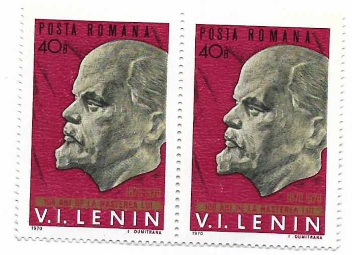Romania (329) - 100 de ani de la nasterea lui V.I. Lenin, 1970 - neobliterat, bloc de 2