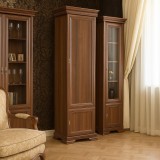 Dulap VMD1, 4 polite, 2 usi, Pal Melaminat, cu elemente din MDF, Nuc