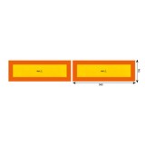 Set 2 placute reflectorizante Hico galben rosu fluorescent 565x196 mm aluminiu