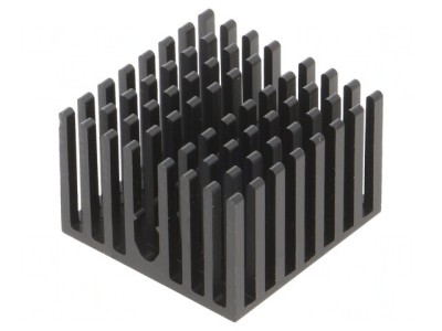 Radiator extrudat cu aripioare BGA FPGA negru 27x27mm foto