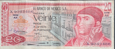 Mexico 20 pesos 1973 foto