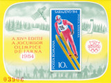 OLIMPIADA SARAJEVO 1984 COLITA NEDANTELATA,1984,Lp.1092, MNH ** ROMANIA.