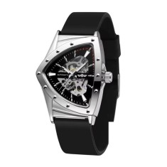 Ceas barbatesc Winner CS1751, automatic, silicon, negru, cadran negru-argintiu