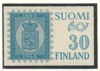 Finlanda 1960 Mi 516 MNH - 100 de ani de timbre foto