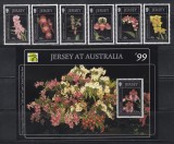 Jersey 1999 - Orhidee, Serie + Colita, MNH