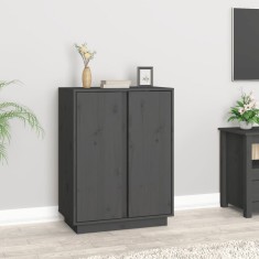 vidaXL Servantă, gri, 60x35x80 cm, lemn masiv de pin