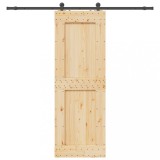 vidaXL Ușă glisantă cu set de feronerie 80x210 cm, lemn masiv de pin