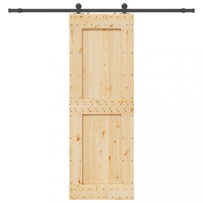 Ușă glisantă cu set de feronerie 80x210 cm, lemn masiv de pin foto