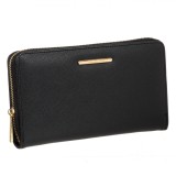 Portofel Femei, Negru Mat, 22x12x3cm, Material Sintetic, Oem
