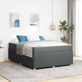 VidaXL Cadru de pat cu saltea Gri &icirc;nchis 160 x 200 cm țesătură